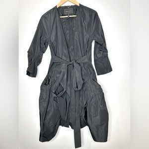 Issey Miyake Black Lightweight Wrap Coat